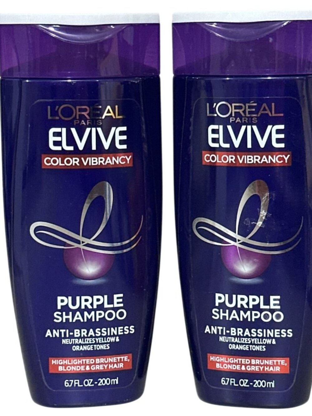 2x- LOréal Paris Elvive Color Vibrancy Purple Shampoo Anti-Brassiness 6.7 Fl Oz